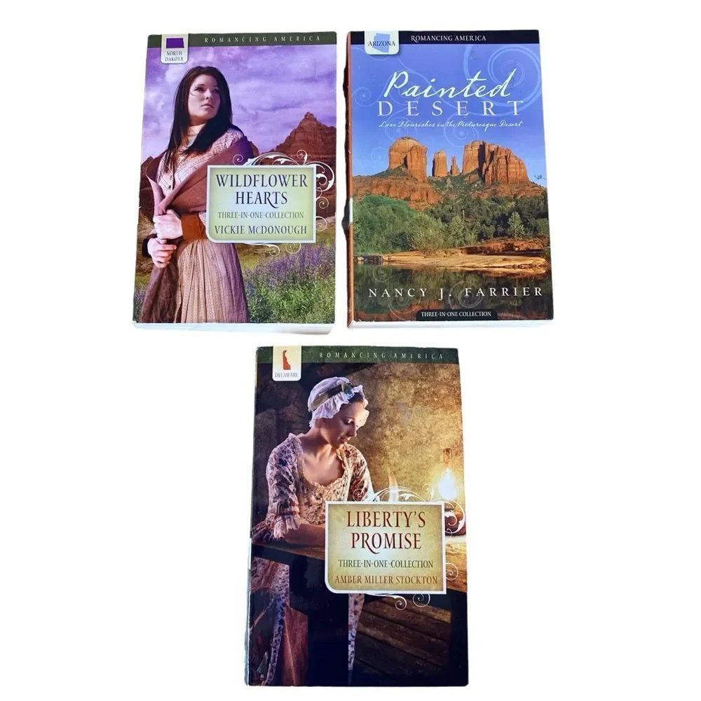 North Dakota Arizona Delaware Romance Novels Set of 3 Romance Paperback Books